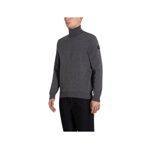 Maglione Uomo dolcevita in lana vergine Grigio scuro PAUL & SHARK- Francavilla Moda